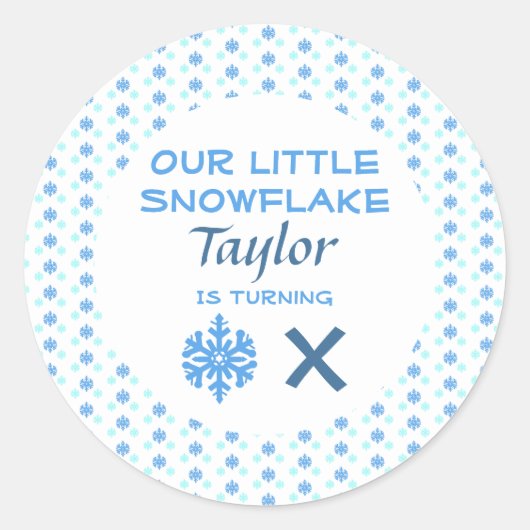 Kleine sneeuwvlok Elke dag Ronde Sticker (Voorkant)