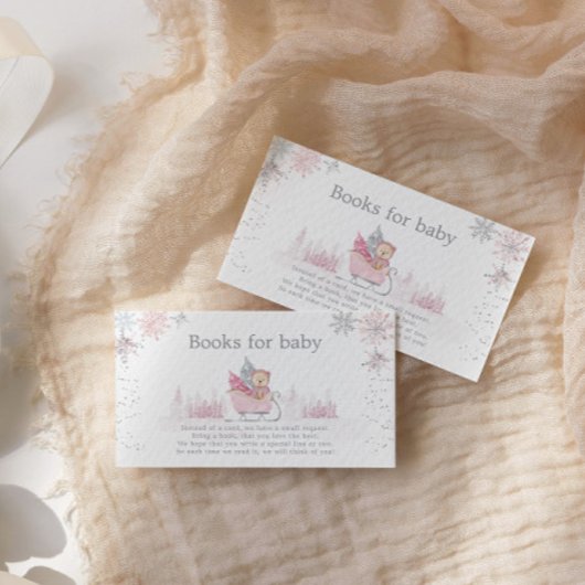 Kleine sneeuwvlok is onderweg Boeken Baby shower Informatiekaartje