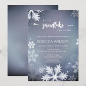 Kleine sneeuwvlok is op de weg jongen Baby shower Kaart (Voorkant / Achterkant)