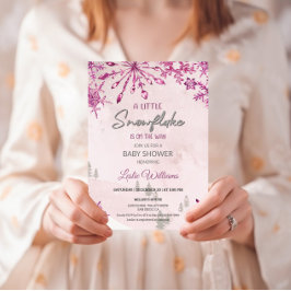 Kleine sneeuwvlok is op weg naar het Baby shower Kaart