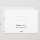 Kleine sneeuwvlok Kerstmis geboorte aankondiging (Achterkant)