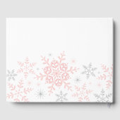 Kleine sneeuwvlok meisje Baby shower in roze zilve Gastenboek (Achterkant)