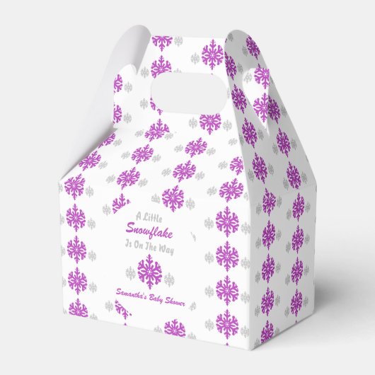 Kleine sneeuwvlok onderweg bedankdoosjes (Voorkant Zijde)