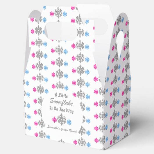 Kleine sneeuwvlok onderweg bedankdoosjes (Geopend)