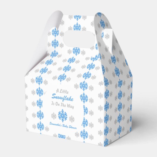 Kleine sneeuwvlok onderweg bedankdoosjes (Voorkant Zijde)