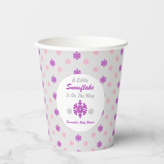 Kleine sneeuwvlok onderweg papieren bekers (Voorkant)