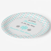 Kleine sneeuwvlok onderweg papieren bordje (Gekanteld)