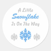 Kleine sneeuwvlok onderweg ronde sticker (Voorkant)