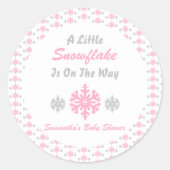 Kleine sneeuwvlok onderweg ronde sticker (Voorkant)