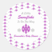 Kleine sneeuwvlok onderweg ronde sticker (Voorkant)