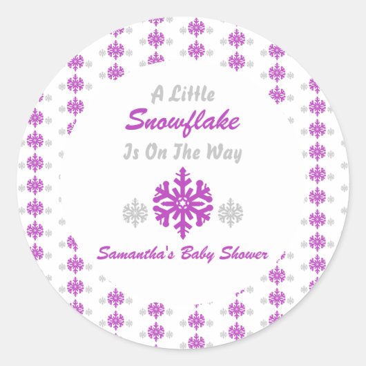 Kleine sneeuwvlok onderweg ronde sticker (Voorkant)