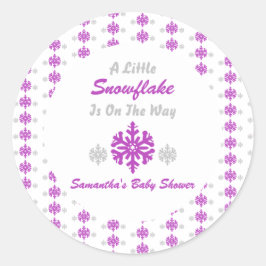 Kleine sneeuwvlok onderweg ronde sticker