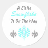 Kleine sneeuwvlok onderweg ronde sticker (Voorkant)