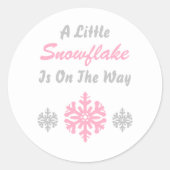 Kleine sneeuwvlok onderweg ronde sticker (Voorkant)