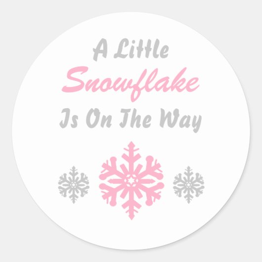 Kleine sneeuwvlok onderweg ronde sticker (Voorkant)