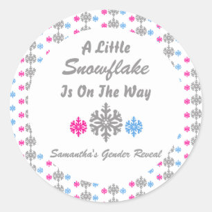 Kleine sneeuwvlok onderweg ronde sticker