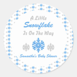 Kleine sneeuwvlok onderweg ronde sticker