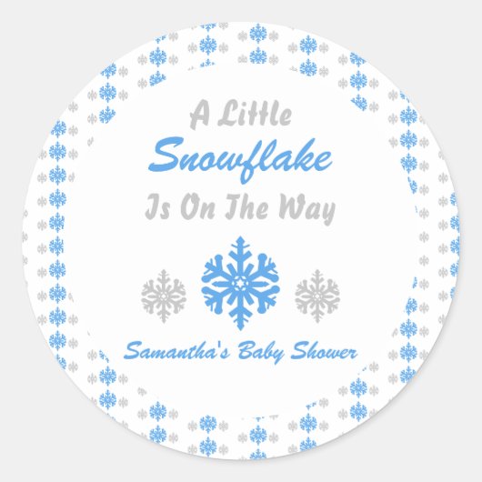 Kleine sneeuwvlok onderweg ronde sticker (Voorkant)