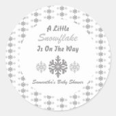 Kleine sneeuwvlok onderweg ronde sticker (Voorkant)