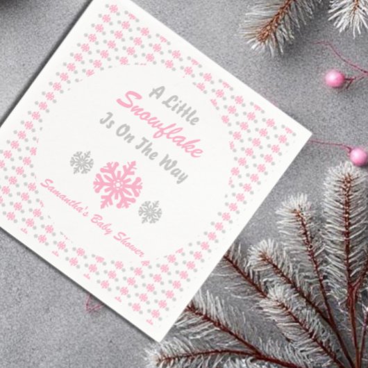 Kleine sneeuwvlok onderweg servet