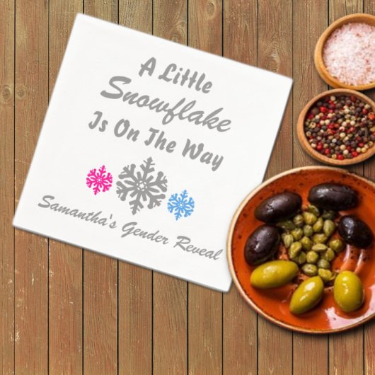 Kleine sneeuwvlok onderweg servet