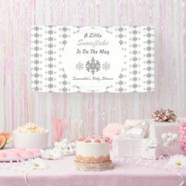 Kleine sneeuwvlok onderweg spandoek