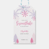 Kleine sneeuwvlok op weg Baby shower Winter Cadeaulabel (Voorkant)