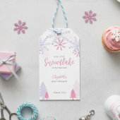 Kleine sneeuwvlok op weg Baby shower Winter Cadeaulabel