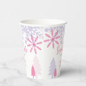 Kleine sneeuwvlok op weg Baby shower Winter Papieren Bekers (Rechts)