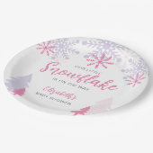 Kleine sneeuwvlok op weg Baby shower Winter Papieren Bordje (Gekanteld)