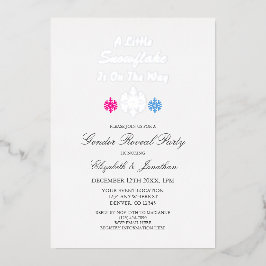 Kleine sneeuwvlok op weg naar de wintersekse folie uitnodiging