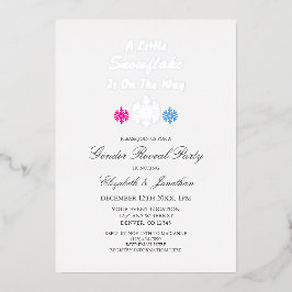 Kleine sneeuwvlok op weg naar de wintersekse folie uitnodiging