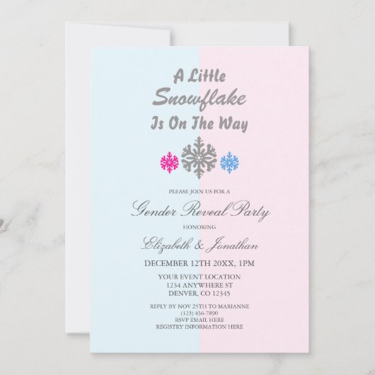 Kleine sneeuwvlok op weg naar de wintersekse kaart (Voorkant)