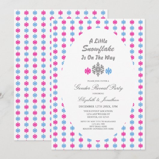 Kleine sneeuwvlok op weg naar de wintersekse kaart (Voorkant / Achterkant)