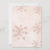 Kleine sneeuwvlok roos gouden roze script baby sho kaart (Achterkant)