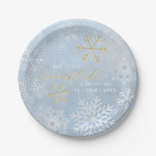Kleine Sneeuwvlok Winter Baby shower Borden Papieren Bordje
