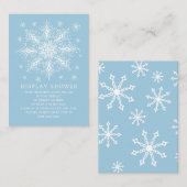 Kleine Sneeuwvlok Winter Baby shower Display Douch Informatiekaartje (Voorkant / Achterkant)