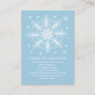 Kleine Sneeuwvlok Winter Baby shower Display Douch Informatiekaartje