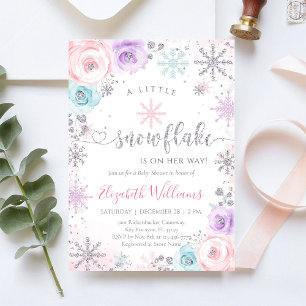 Kleine Sneeuwvlok Winter Baby Shower Uitnodiging