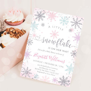 Kleine Sneeuwvlok Winter Baby Shower Uitnodiging