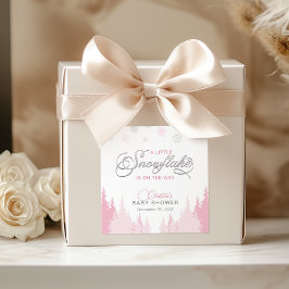 Kleine Sneeuwvlok Winter Baby Shower  Vierkante Sticker