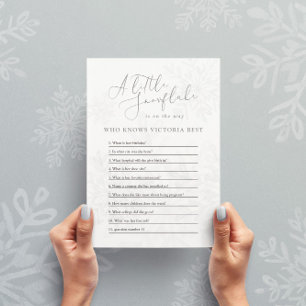 kleine sneeuwvlok winter baby shower wie kent mama kaart