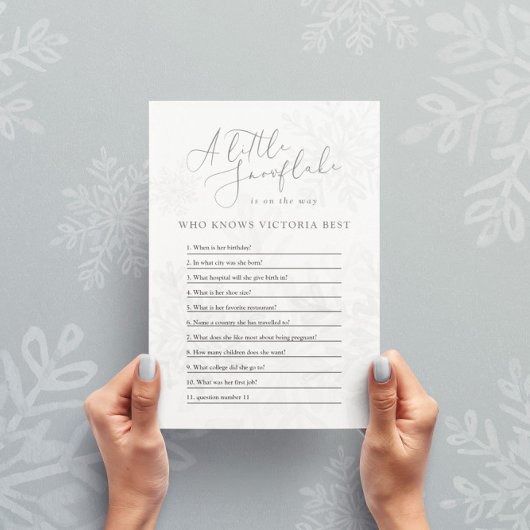 kleine sneeuwvlok winter baby shower wie kent mama kaart