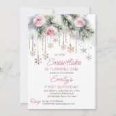 Kleine sneeuwvlok winter verjaardagsfeest kaart (Voorkant)