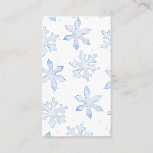 Kleine Sneeuwvlok Wintery Baby shower Luier Raffle Informatiekaartje (Achterkant)