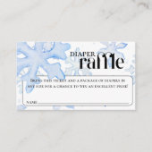 Kleine Sneeuwvlok Wintery Baby shower Luier Raffle Informatiekaartje (Voorkant)