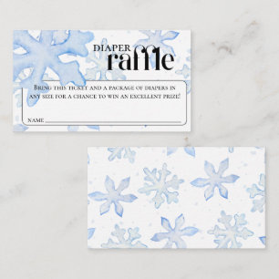 Kleine Sneeuwvlok Wintery Baby shower Luier Raffle Informatiekaartje