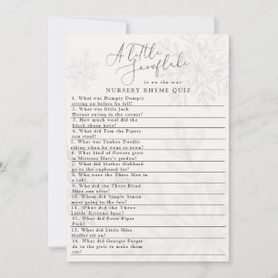 kleine sneeuwvlokken baby shower rhyme quiz kaart