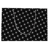 Kleine sneeuwvlokken en kristallen groot cadeauzakje (Achterkant)