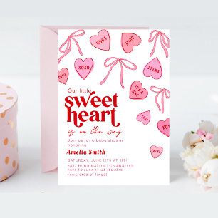 Kleine snoephartjes baby shower kaart